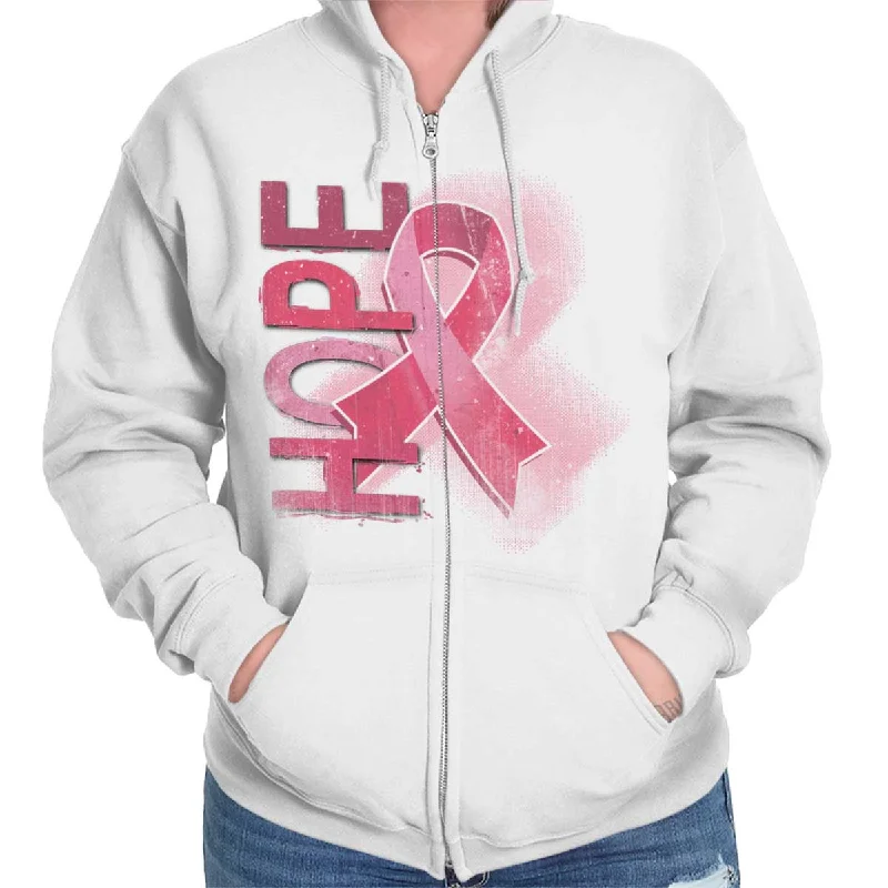 Hope Pink Ribbon Zip Hoodie