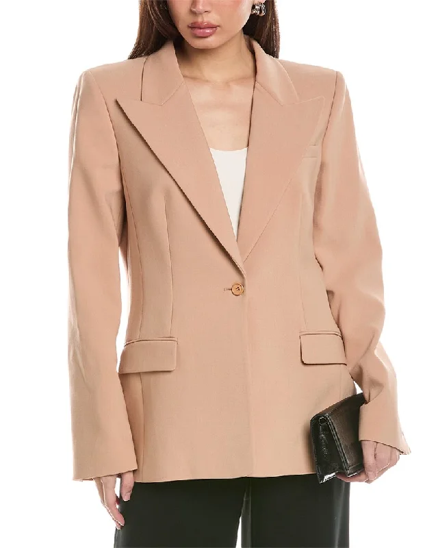 Michael Kors Collection Pebble Crepe Wool-Blend Blazer